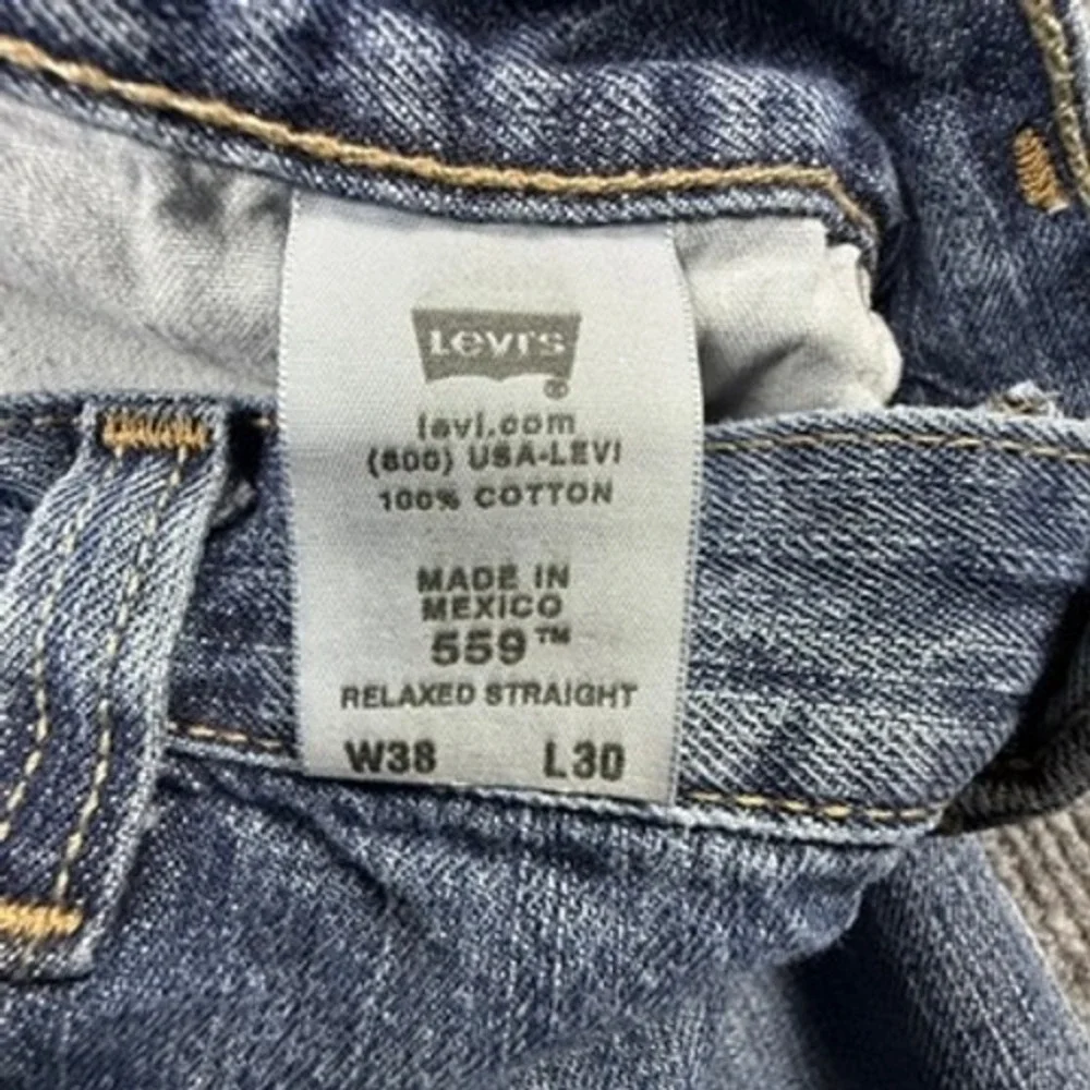 Levis 559 Relaxed Straight Jeans Mens 38x30 Blue Denim Medium Wash 00559-4258